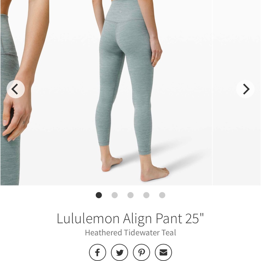 Lululemon Heathered Tidewater Teal Align Pant 25"